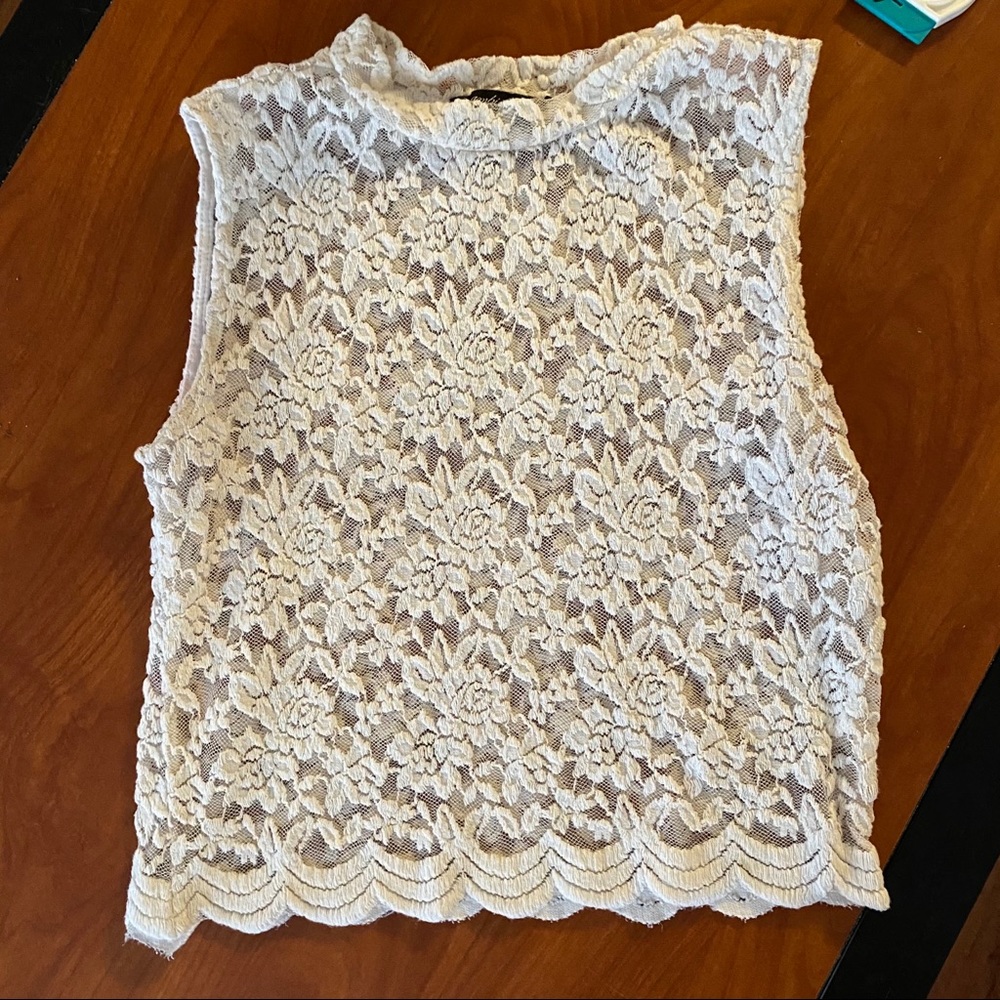 White Lace Crop Top